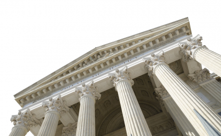 Angled Image of a Municipal Building with Columns