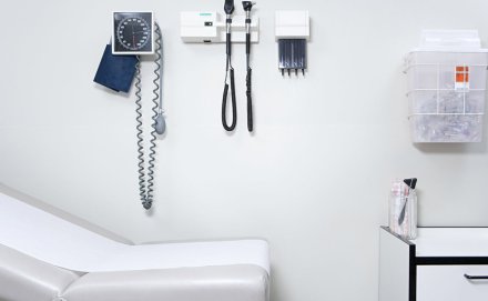 Medical equipment in a doctors office